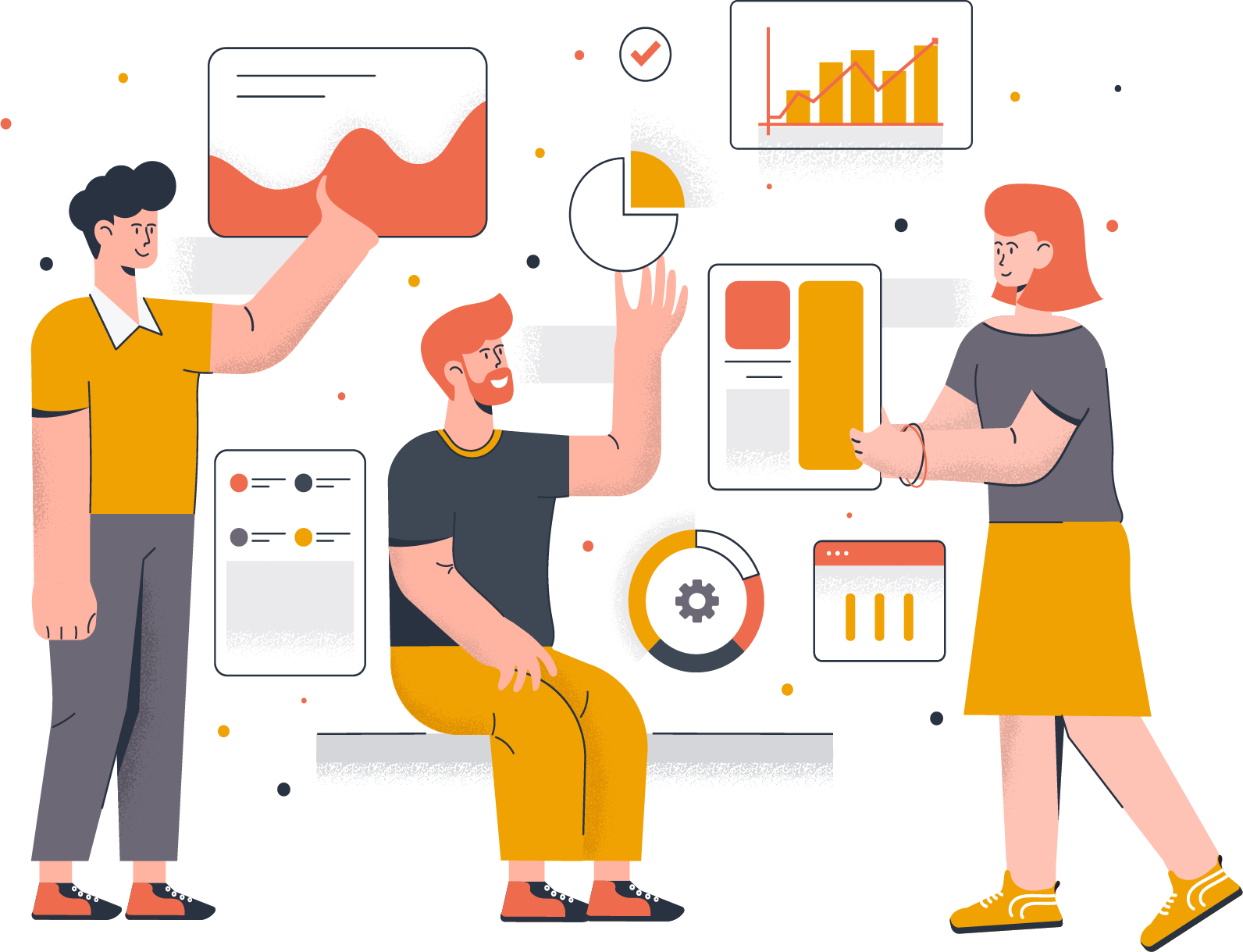 Illustration of digital solutions being designed